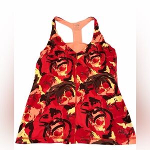 The North Face Women's Pink Tadasana Print Built-In Inner Tank Top Size medium